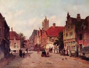 European city landscape, street landsacpe, construction, frontstore, building and architecture. 292 unknow artist